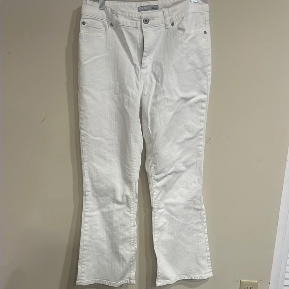 Chico's White Flare Wide Leg Jeans